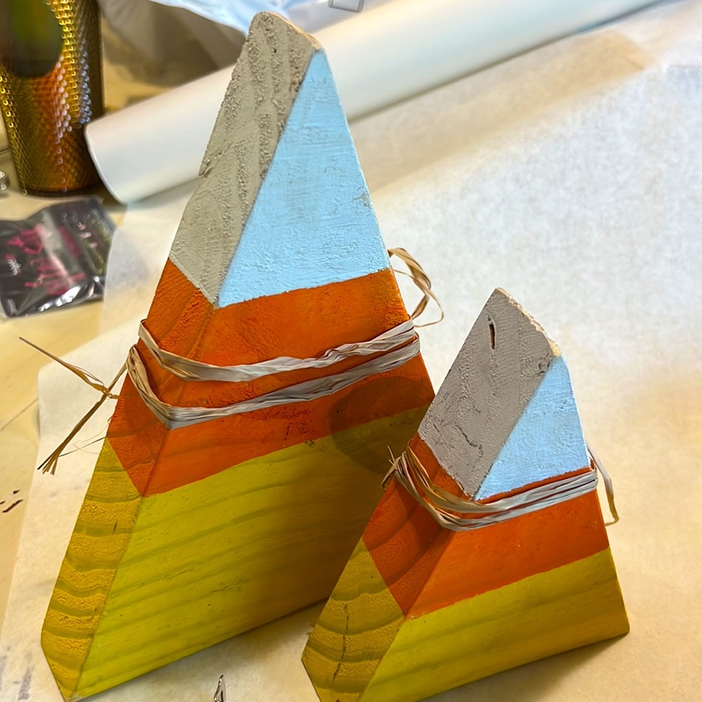 Lot of 2 Handmade Candy Corn Halloween